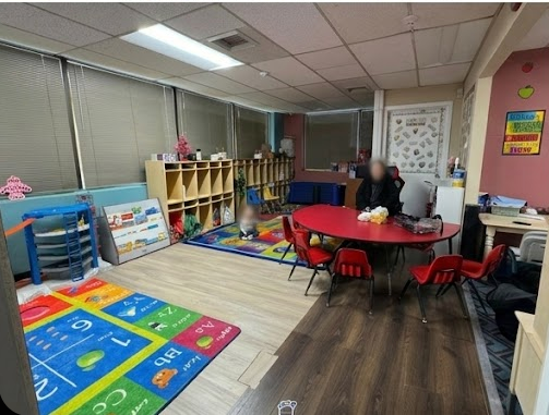 Toddler classroom with red table